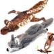 thumbnail image 1 of Juego de 2 juguetes de peluche chirriantes para perros, masticables y duraderos, con diseño plisado para perros medianos y grandes, con diseño de lobo y mapache., 1 of 5