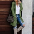 thumbnail image 2 of Ediodpoh Knit Womens Cardigan with Pocket Fashion Loose Knit Sweater Sweater Coat for Women Green S, 2 of 4