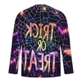 thumbnail image 4 of Blusas y camisas de manga larga con cuello redondo para hombre, estilo casual, cuello redondo, manga larga, camiseta estampada de Halloween, blusas, blusas de poliéster para hombre., 4 of 5