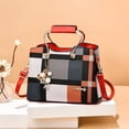 thumbnail image 3 of Women's Colorblock Plaid Pattern Pendant Decor Shoulder Bag, Crossbody Bag, Handbag, 3 of 5