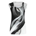 thumbnail image 5 of Floral Printed Tank Tops Womens 5 Button up Shirt Sleeveless O-ring Straps V Neck Summer Vest Tees Blouses Loose Fit (2XL, Black 02), 5 of 6