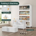 thumbnail image 5 of Fangtueh Stackable Storage Bins with Lid, Extra Large Collapsible Storage Box with Pet Doors and Wheels, Plastic Closet Organizer and Storage Cabinet Drawer For Home Kitchen,White,30Gal,4Pack, 5 of 8