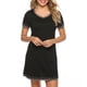 thumbnail image 1 of Vestido de Manga Corta, Cuello Redondo Color Sólido Casual Midi, Vestido de Noche de Moda Y Vestuario de Salón para Mujeres, 1 of 2