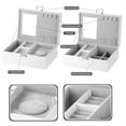 thumbnail image 4 of Faux Leather Womens Jewellery Box Storage Organizer Display Case with Mirror for Earring Ring Necklace, 4 of 7