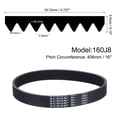 thumbnail image 2 of 160J8 PJ V-Ribbed Belt 8 Ribs 16" Length x 0.74" Width x 0.14" Height, EPDM Rubber Poly V Belt, 2 of 5