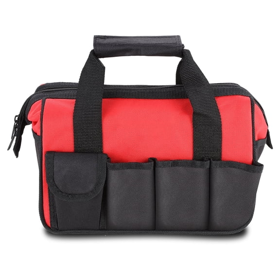 19-Piece Tool Set - Portable Household Hand Tool Kit with Wide Mouth Canvas Storage Bag for DIY Home Repairing, Gift for Women Girls Ladies, Red