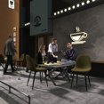 thumbnail image 4 of Homy Casa Set of 4 Modern Dining Chairs with Metal Legs and Upholstery Seats for Kitchen Café, Green Fabric, 4 of 10