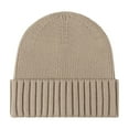 thumbnail image 2 of UTSJKR Wool Thick Beanie Hat for Men Women, Seamless Winter Knit Skull Cap, Cuffed Fisherman Beanie Warm Trawler Watch Cap Khaki, 2 of 3