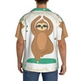 thumbnail image 5 of Disketp Men's Hawaiian Cute Sloth In Yoga Pose Tree Print Shirts Button Down Holiday Beach Shirts-4X-Large, 5 of 7