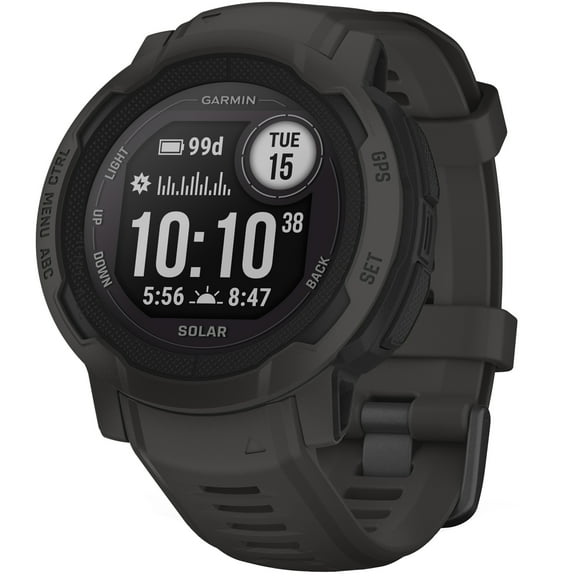 Garmin Instinct 2 Solar, GPS Outdoor Watch, Solar Charging Capabilities, Multi-GNSS Support, Traceback Routing, Graphite
