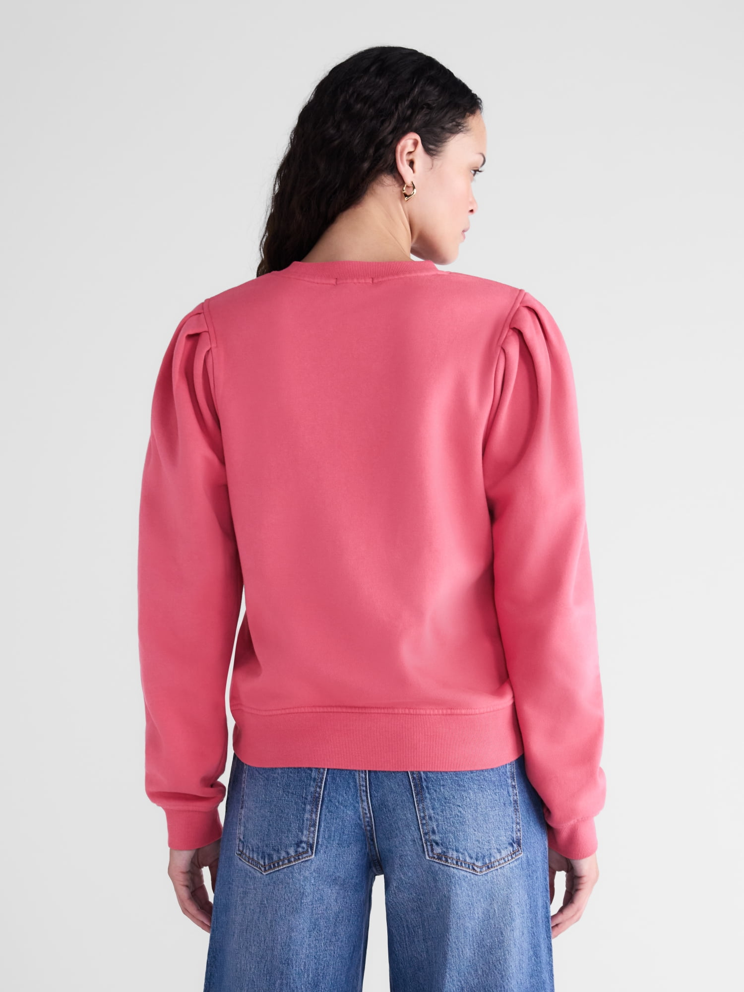Scoop Women’s and Women's Plus Pleat Shoulder Sweatshirt, Sizes XS-4X