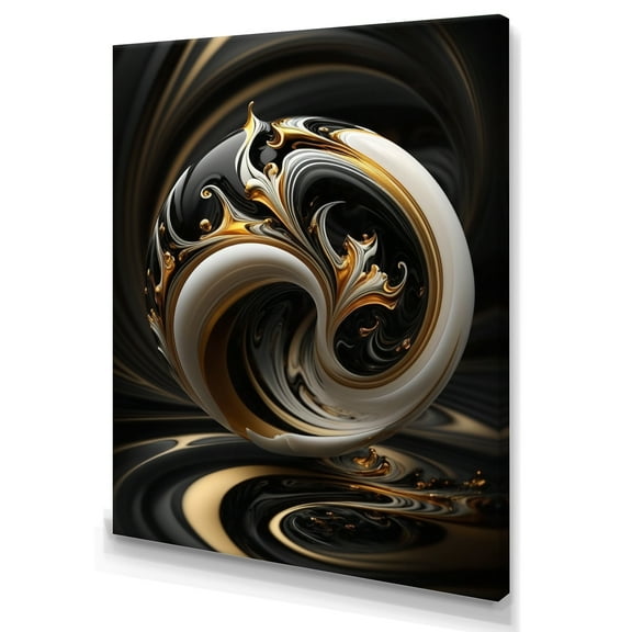 Designart Liquid White Stained Glass IV Canvas Wall Art