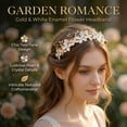 thumbnail image 4 of Miallo Bohemian Gold Leaf and Flower Wedding Tiara, Elegant Pearl Bridal Headpiece for Garden Wedding and Prom, 4 of 8