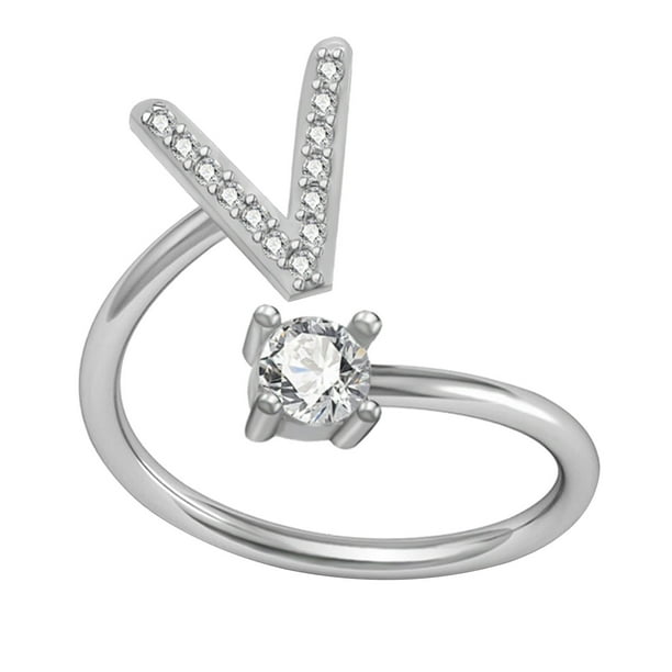 Anillos para mujer, regalos para mujer, exquisita moda, 26 letras del alfabeto inglés, anillo de cobre de moda.