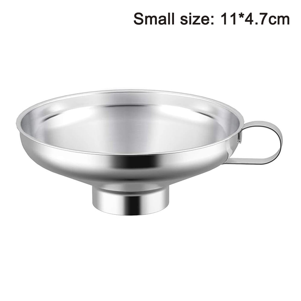Silver Stainless Steel Wide Mouth Hoppe for Transferring Fluid Oil Powder Beans and Jam Canning Funnel