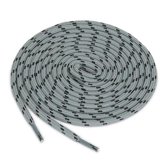 INSPIRE CHIC 3 Pairs Core Non-slip Wear-resistant Round Boot Laces Shoelaces for Hiking Walking Outdoor Shoes Light Grey Black 120cm / 47.24'