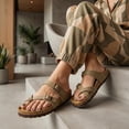 thumbnail image 3 of Cushionaire Luna Cork Footbed Sandals for Women – Comfortable Slip-On Women's Shoes with Genuine Suede Footbed & Arch Support | Slides for Women, 3 of 19