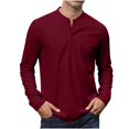 thumbnail image 1 of pstuiky Camisas casuales de manga larga para hombre, Camiseta deportiva informal de manga larga con botones y cuello en V para hombre top de hombre xxxl, 1 of 6