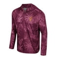 thumbnail image 2 of Men's Colosseum Maroon Arizona State Sun Devils Palms Printed Lightweight Quarter-Zip Hooded Top, 2 of 3