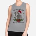 thumbnail image 2 of Santa Skeleton Dead Inside Women's Muscle Tank Large Heather Grey, 2 of 5
