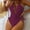 Hot Pink, variant on Women Sexy Lace Up One Piece Swimsuit Back Cross Straps Deep Plunge V Neck High Cut Bathing Suits Hot Pink 12-14