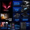 thumbnail image 3 of Computadora Escritorio Completa Xtreme PC Gaming AMD Radeon Vega 7 Ryzen 5 5600GT 32GB SSD 1TB Monitor 23.8 75Hz WIFI Black gaming ligero, oficina, estudio y hogar, 3 of 6
