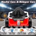 thumbnail image 3 of Joyracer 24V Bumper Cars with Remote, 2*100W Electric Ride on Toys for Big Kids, 360° Spin, EVA Wheels, Red, 3 of 18