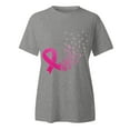 thumbnail image 5 of Breast Cancer Shirt Women Pink Ribbon Shirts Breast Cancer Awareness Tee Cancer Survivor Crewneck T-shirts Short Sleeve Tops (Grey, M), 5 of 6