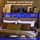thumbnail image 2 of FABATO Cabecera Queen Size - con Luces LED RGB y Puertos USB Tipo C ? Cabecera de Lino Acolchonada con 2 Estantes - Perfecta para Cama Queen Size (Gris), 2 of 5