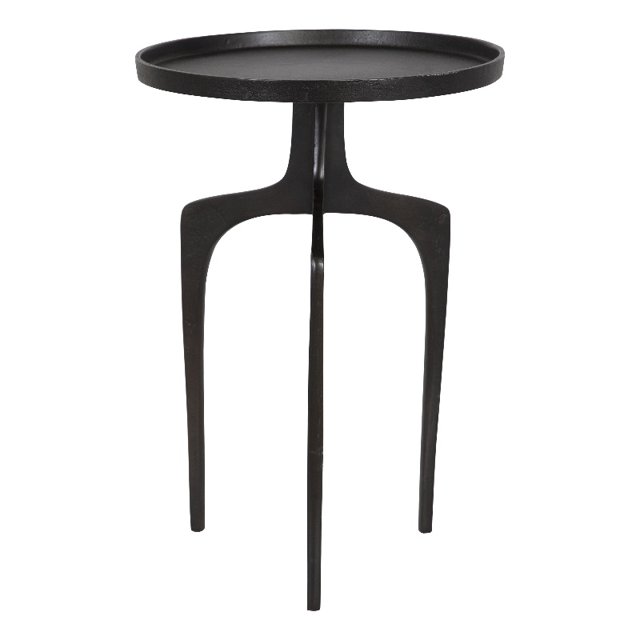 Uttermost Table d'Appoint Contemporaine en Aluminium avec Plateau Rond en Brun Foncé