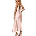 thumbnail image 4 of Fewfanhot Dresses for Women Sleeveless Formal Wedding Guest Bridesmaid Slip Dress with Slit, 4 of 7