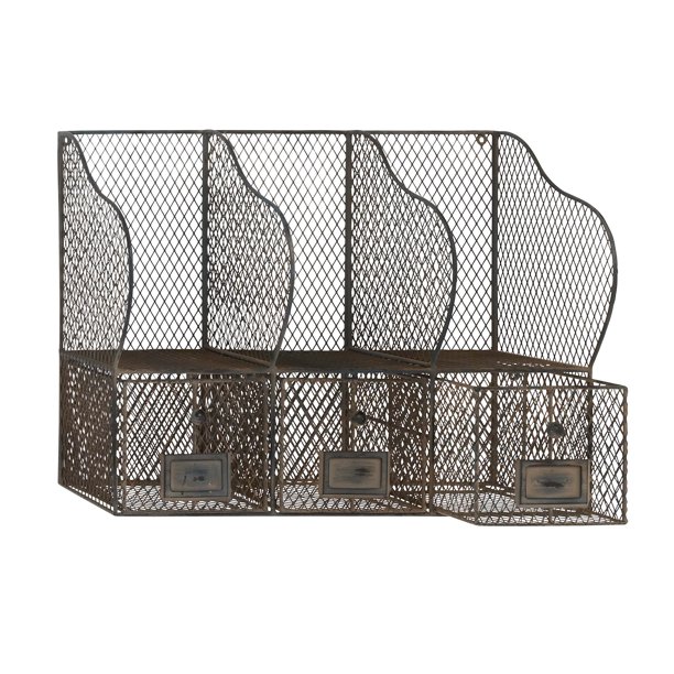 Metal Wire Wall Organizer With Drawers