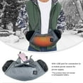 thumbnail image 3 of Hunting Heated Hand Warmer Cold Weather USB Adjustable Storage Zipper Pocket Heater Portable Hunters Camper Tourist Device Gray, 3 of 9