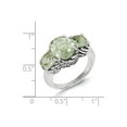 thumbnail image 2 of Solid 925 Sterling Silver Green Simulated Quartz Ring (2mm) - Size 8, 2 of 2