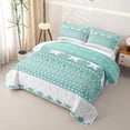thumbnail image 3 of jejeloiu Airy Border Bed Spread Queen For Men Women,Soft Print Queen Coverlet Set,Mint White,3 Pieces, 3 of 7
