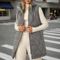 thumbnail image 4 of Daznico Long Sleeveless Quilted Down Vest for Lightweight Warm Winter Hooded Gilet Outerwear Coat with Pockets,Womens Vest,L, 4 of 6