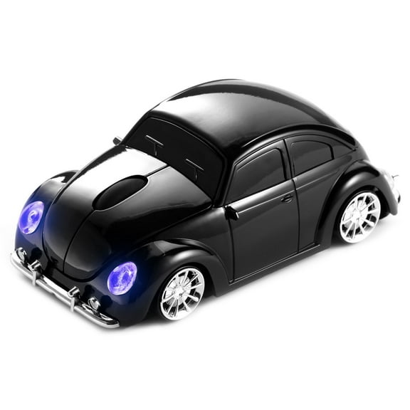 Kiskick Automotive Sports Mouse Cartoon Mini Car Wireless Mouse Ergonomics Cozy Grip 1000 Dpi Plug-play Mute Optical Mouse Battery Powered Laptop Tablet Mouse