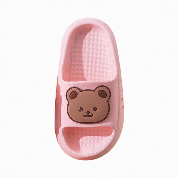 NIEWTR Boys Toddler Slides Slipper Unisex Child Boys Girls Slide Sandals Quick Dry Compfy Shower Slippers Beach Garden Shoes Open Toe Cloud Slides(A-Pink,2)