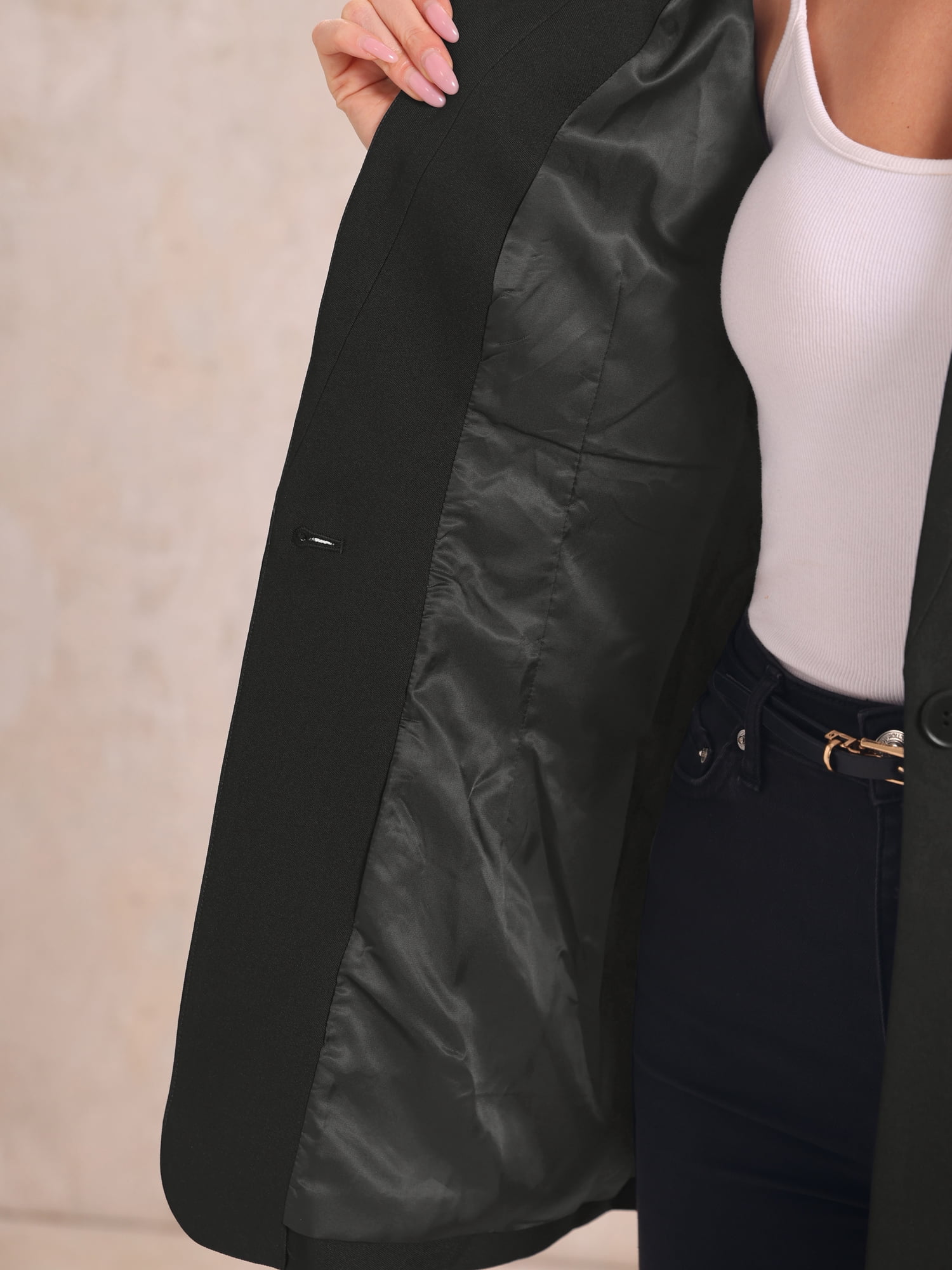 DARING DIVA Women's Work Blazers V Neck Outfits Jackets Blazer XS Black