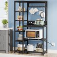 thumbnail image 2 of Tribesigns Baker’s Rack with Power Outlets, 8-Tier Microwave Stand with Storage Shelves, 2 of 12