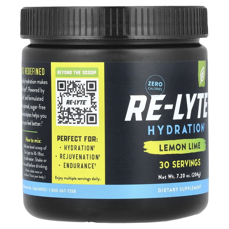 Redmond Re-Lyte Hydration Drink Mix Lemon Lime 6.88oz Zero Calorie