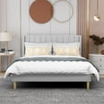 thumbnail image 2 of AGARTT Upholstered Platform Queen Size Bed Frame with Headboard Wooden Slats Support,Light Grey Linen, 2 of 6