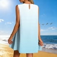 thumbnail image 3 of Vestido Corto para Mujeres Verano Moda Casual Impreso Lado Plisado Cuello Redondo sin Mangas, 3 of 7
