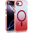 thumbnail image 1 of KOMI Clear Crystal Phone Case Compatible with iPhone 16E 6.1" - Shockproof Protective Heavy Duty Bumper Shell Anti-Yellow Anti-Scratch Cover Design for iPhone SE 4/4 2025, Red, 1 of 5