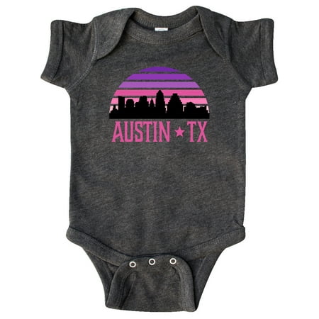

Inktastic Austin Texas Retro Sunset Skyline Gift Baby Girl Bodysuit