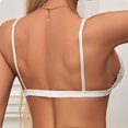 thumbnail image 6 of Jinhomg Women's Lace Bralettes Triangle Wireless Bras with Adjustable Straps V Neck Soft Unpadded Scalloped bras White 808590CD, 6 of 7