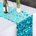 thumbnail image 4 of QZS Table Decorations,11.8"x9Ft Retro Mirror Sequin Tablecloth for Bachelorette Party,Blue Reusable Sequin Table Runner for Indoor,Outdoor, 4 of 6