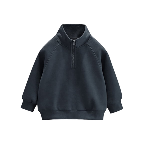 Boys Girls Half Zip Sweatshirt High Neck Pullover Sweatshirts Oversized Raglan Sleeve Athletic Jacket Warm Fleece Outerwear