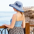 thumbnail image 4 of Women Floppy Sun Beach Hats w/ Bow Wide Brim Summer UV Protection Foldable Gardening Hiking Cap by Tirrinia, 4 of 6