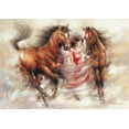 thumbnail image 2 of Carter, Prvett 24x18 White Modern Wood Framed Museum Art Print Titled - Ann with Horses II, 2 of 4